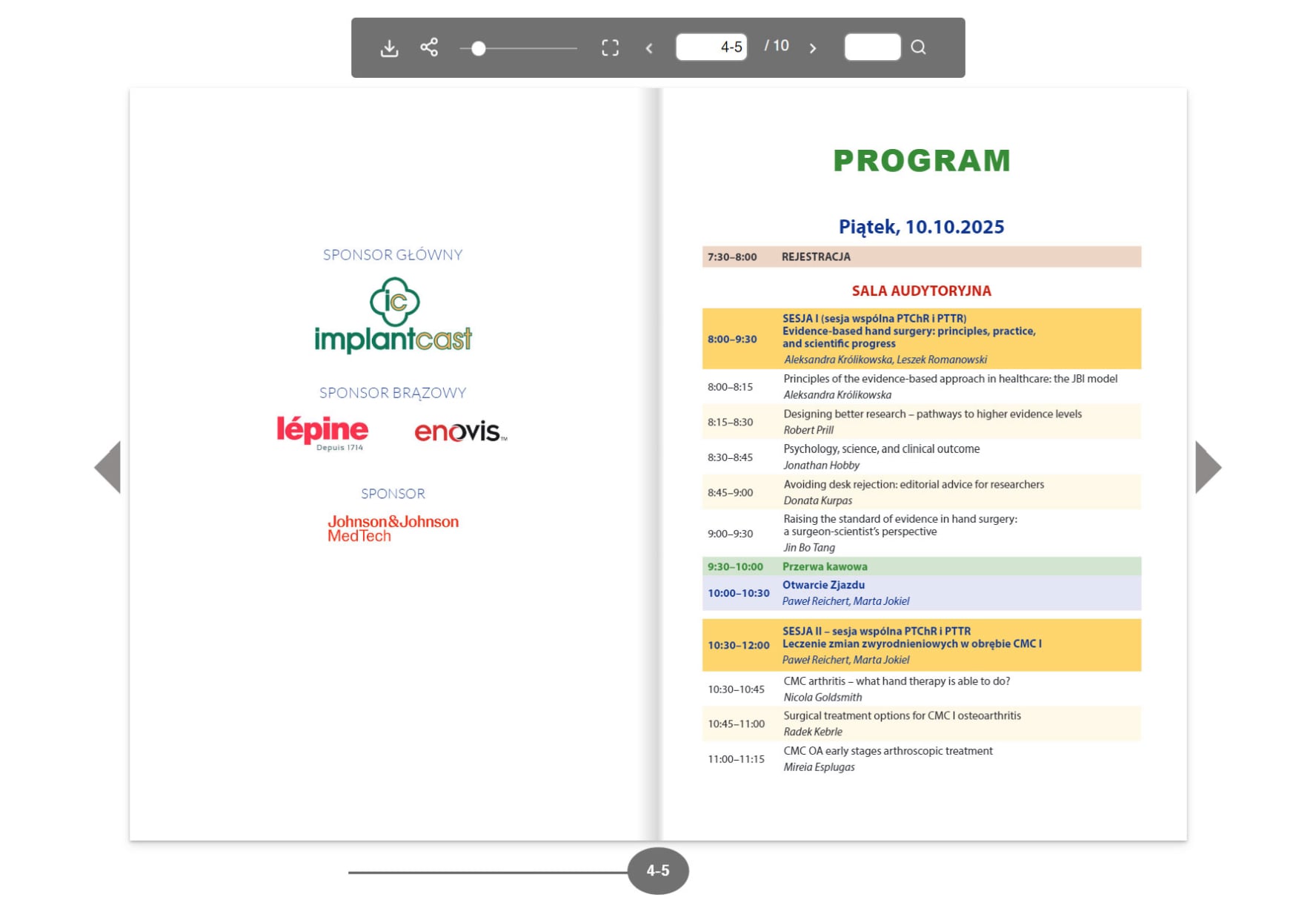 Program XIII Zjazdu PTCHR Wrocław 2025